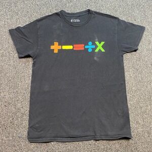Ed Sheeran Mathematics Tour Shirt Sz M Mens Black Concert Merch Plus Minus Equal